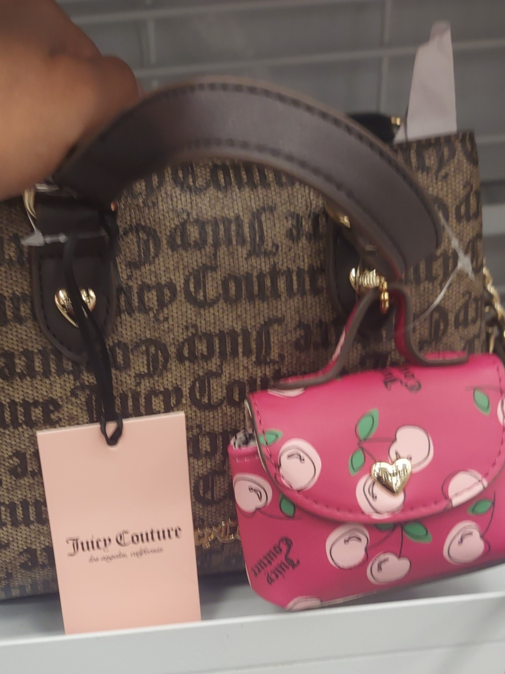 Juicy Couture Pink Cherry Print  Crossbody Bag
